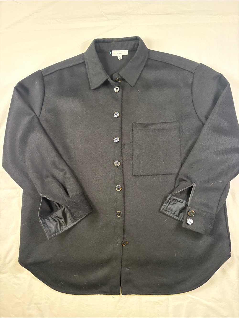 Women’s Black Casual Button-Down Shirt Jacket
